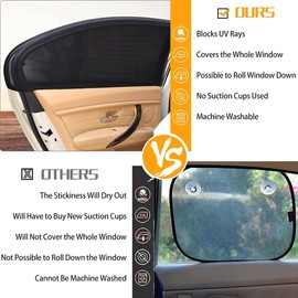 Car Window Shades For Baby，Car Sun Shade For Baby Uv Sun Protection For Adults Pets, Car Blinds Fits Most Vehicles (2pack)