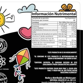 Natural Health. Kidyvit. Multivitamínico para Niños. Gomitas, Para un Mejor Desarrollo, Sabor Uva, Fresa Y Cereza. Reducidas en Azúcar. Con Betaglucan