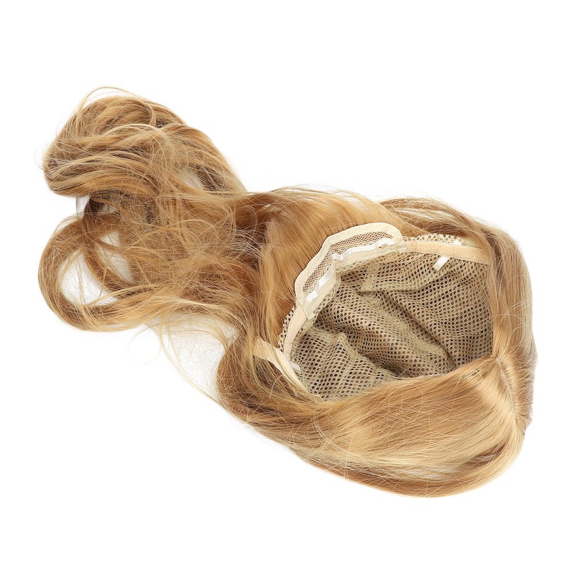 Women Long Hair Wig Light Brown Color Middle Parting Breathable