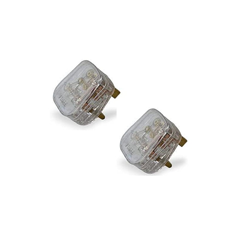iSeventy9 13A Fuse fitted Uk Power 500w Appliance Clear Transparent