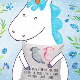 Mr. & Mrs. Panda Axolotl Girlfriend Cushion Cover 40 x 40 cm, Couple, Cushion 40 x 40 cm, Washable, Tail Lurch, Great Love, Fiancé, Newt,