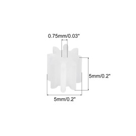 MECCANIXITY 20 Pcs Plastic Gears 8 Teeth Plastic Motor Gear Model 81A Reduction Gear for RC Car Model DIY Robot (White, Module 0.5)