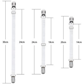 Elastic Ironing Cover Fasteners, Bed Corner Holder, Sheet Strap Sofa Clamp Tablecloth Clips, Boots Clips, Leg Straps, Boots Clips for Jeans (White, 6 Pieces)