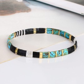 KELITCH Charm Bracelets for Women TILA Beads Stretch Bracelet Friendship Bracelets Candy Bracelets, Gemstone