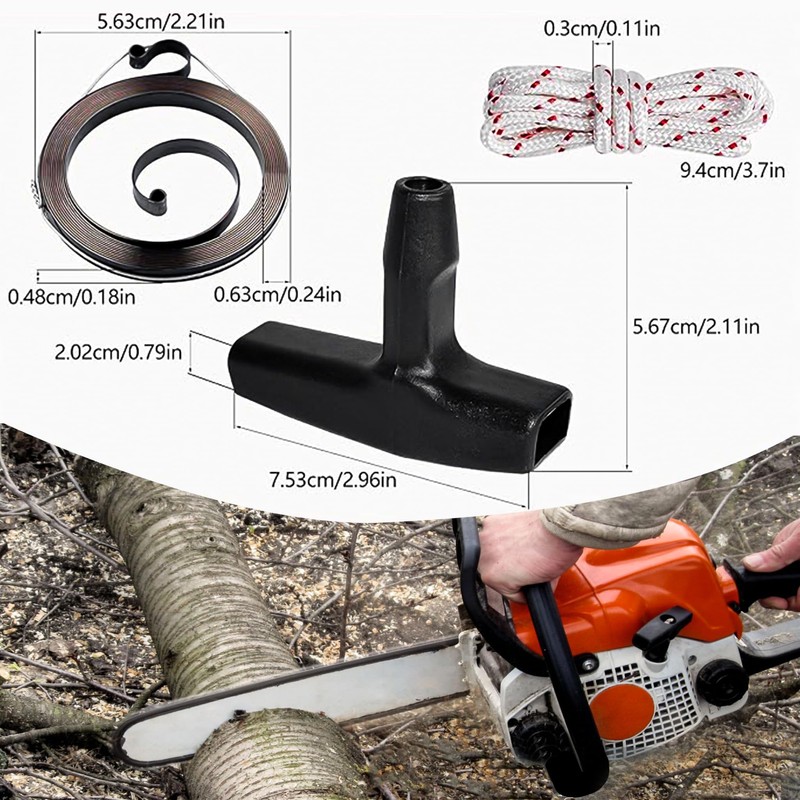 Recoil Rewind Starter Handle Rope Pulley Spring Kit Replacement for