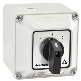 Heschen Universal Locking Cam Selector Switch, SZW26-20/D505.5D-BX, 660V 20A, ON-OFF-ON 3 Positions, 20 Terminals, with Main Switch Outer Box, CE