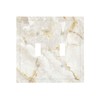 ybclf White Gold Marble Light Switch Cover 2 Gang Double