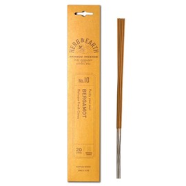 HERB & EARTH Bamboo Incense - Bergamot - 20 Sticks by Nippon KODO, Japanese Quality Incense Since 1575, H&E