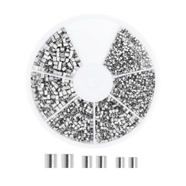 Mandala Crafts Crimp Beads for Jewelry Making – Bead Stopper Crimping Beads for Jewelry Making and Beading - Bead Crimping Kit 3000 PCs Silver 1.5mm 2mm 2.5mm Tubes