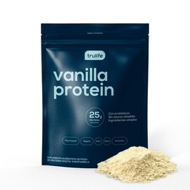 TRULIFE | Vanilla Protein | SIN AZÚCAR y Vegana | 25g de Proteína por porción (1 Bolsa de 500g para 16 porciones)