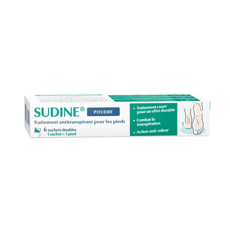 SORIFA - Sudine Puder, Antitranspirant-Behandlung, Fuß, reguliert den Schwitz, absorbiert