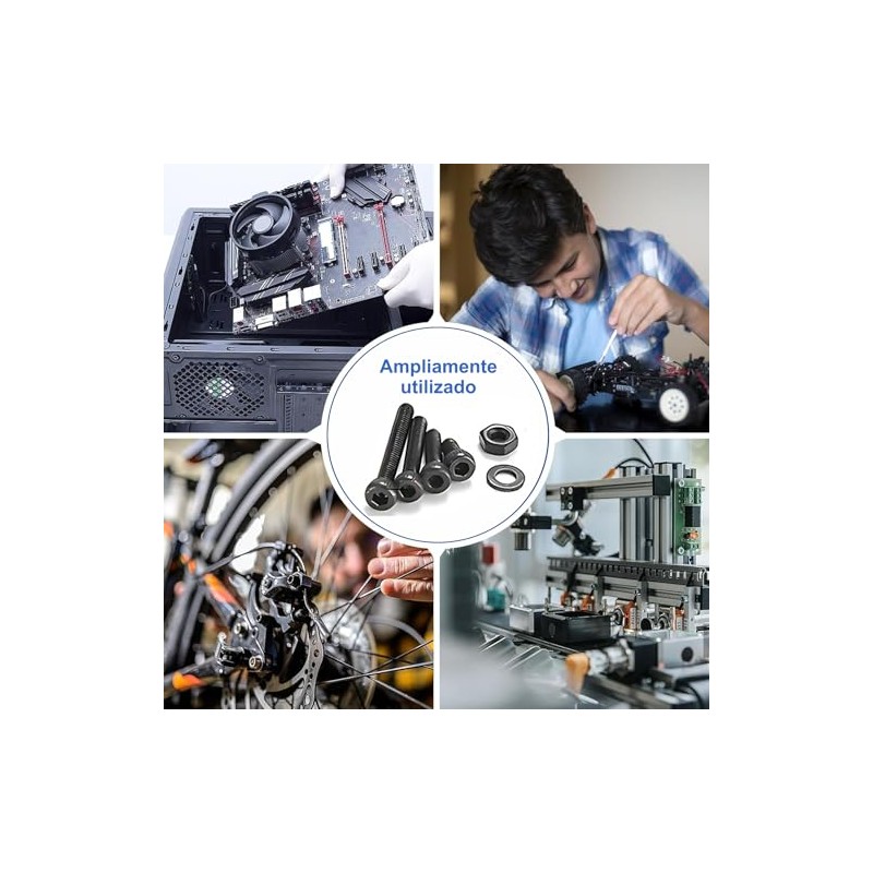 1230 Piezas Tornillos Métricos M2 M3 M4 M5, Acero Aleado