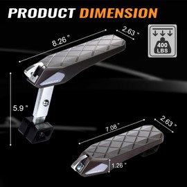 TOOENJOY Flodable&Adjustable 5 Gear Car Door Latch Step, Easy Access to SUV Truck Jeep Roof Top, Both Feet Stand Pedal Ladder for Most Vehicle