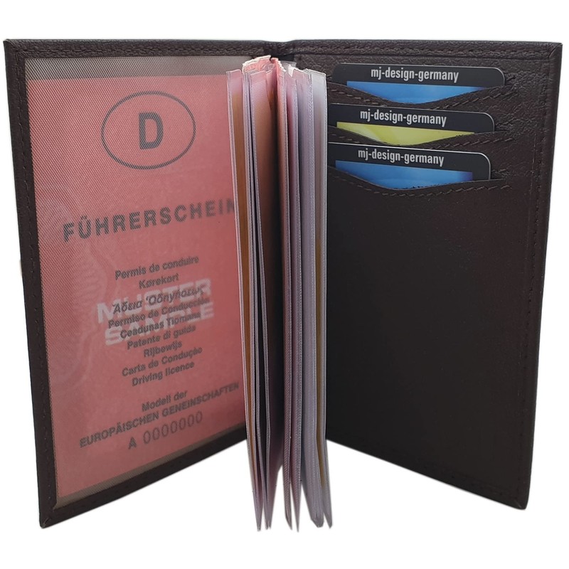 myledershop Buffalo Leather ID Card Holder / Credit Card Wallet