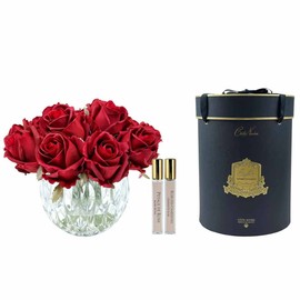 Cote Noire-Luxury Round 13 Rose Bud Bouquet Carmine Red