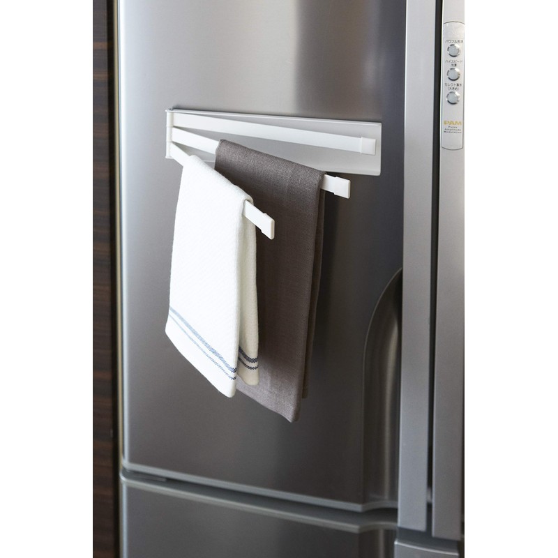 Yamazaki Tower Tea Towel Holder, Steel, White, One Size