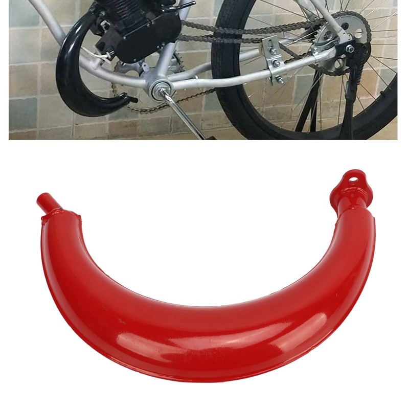 Exhaust Muffler Red Exhaust Silencer Pipe Half Moon Shape 40mm