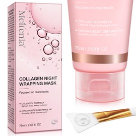 Collagen Night Wrapping Mask-75ml，Kollagen Maske-verbessert Falten，Collagen Maske，Collagen Face Mask-bringt die Haut wieder zu Festigkeit，Collagen Mask Overnight，Korean Skin Care (2Pcs)