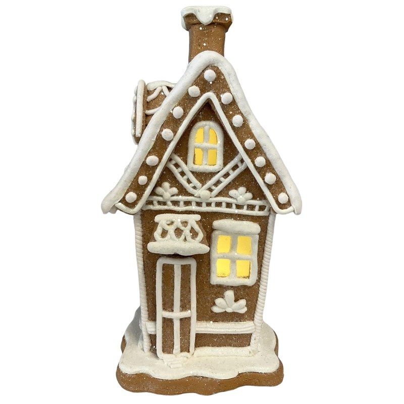 Gerson 7" H B/O Lighted Holiday Gingerbread House Set of
