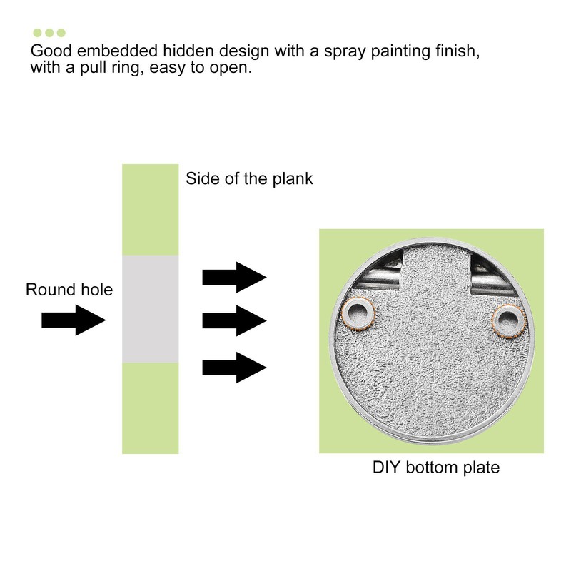 sourcing map Flush Pull Ring Handle 43.5x7mm, Plane Drawer Door
