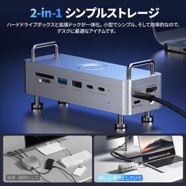 Ulanzi QT03 USB-C Hub & Stand for Mac mini M4/M4 Pro, 10-in-1 Docking Station, USB4, 40Gbps, High Speed Transfer, M.2 NVMe, 8TB SD/TF4.0, HDMI, 4K60HZ, Built-in SSD Enclosure, PD Port, USB A/C, SD/TF