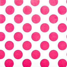 240ea - 20" X 30" Hot Pink Medium Dots/White Tissue Paper - 1.2 mil Thick