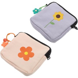 Bolsa de Almacenamiento para Toallas Sanitarias Portátiles de Lona Multifunción 2 Piezas Color Aleatorio para Mujeres Adecuado para Turismo y Oficina
