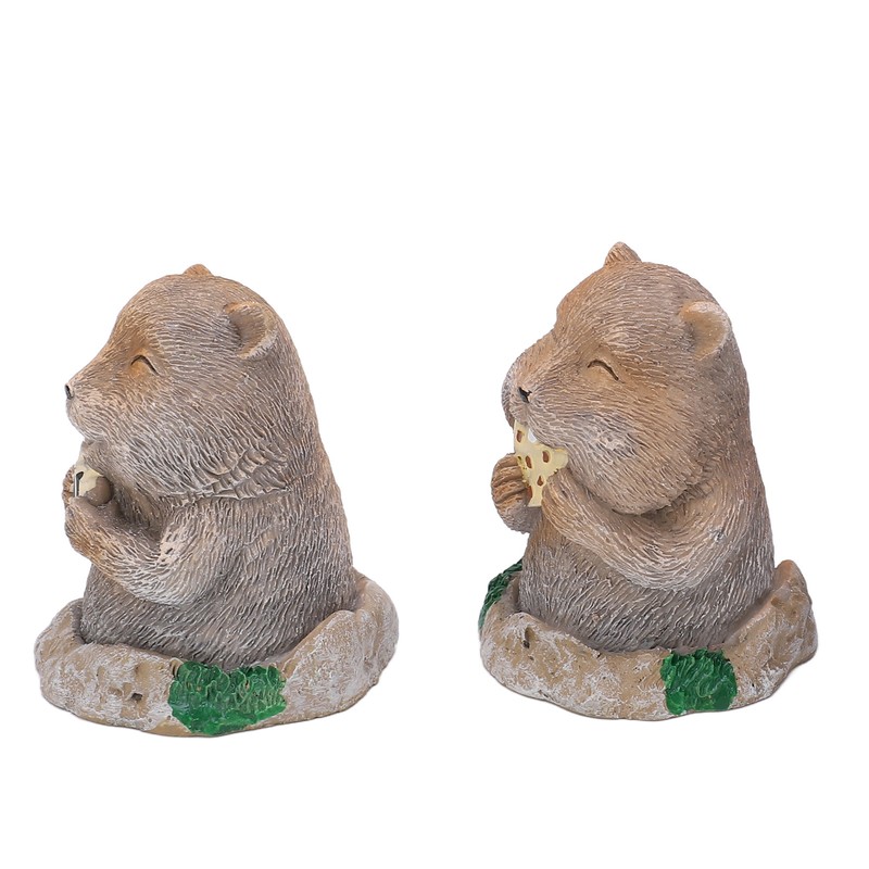 3 Pcs Gopher Ornaments Resin Simulation Animal Cat Gopher Garden