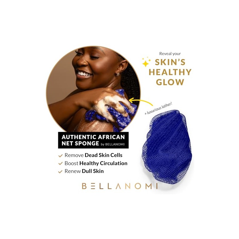 Bellanomi Esponja Exfoliante Africana Red Auténtica Origen Ético Nigeria 114