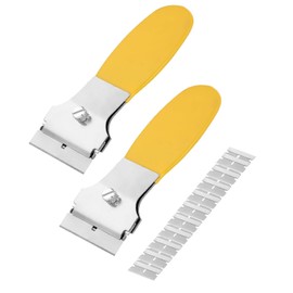 Bates- Razor Blade Scraper Set, 2 Pack, Yellow, Locking Razor Scraper Set with 10 Extra Carbon Steel Blades, Window Scraper Tool, Glass Scraper Blades, Paint Scraper Blade Scraper for Cleaning