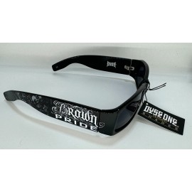 Dyse Locs Rectangular Lowrider Biker Flat Top Large Frame Brown Pride Sunglasses - none