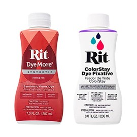 Rit DyeMore 7 Oz. Synthetic Liquid Fiber Dye for Clothing, Décor, and Crafts – Racing Red with Color Fixative