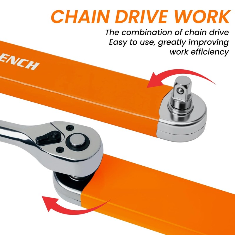 Offset Extension Wrench, Zero Degree Ratchet Extension Set Impact Ready
