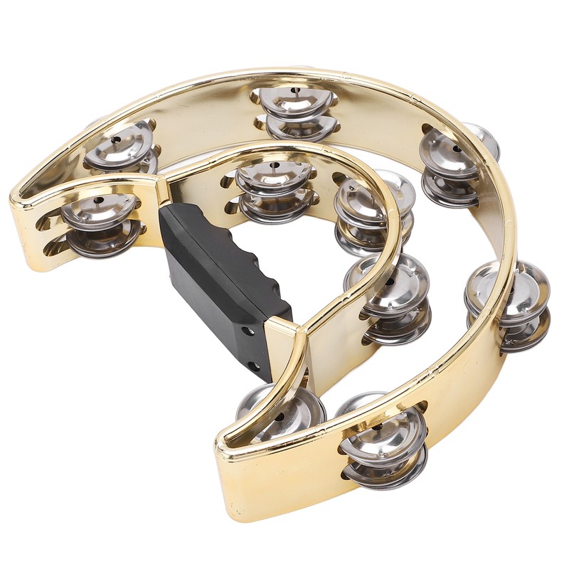 Double Row Hand Tambourine Metal Tambourine with Plating Bells Percussion