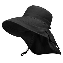 AISHITE Women's UV Protection Hat, Spring & Summer, Sun Protection, Chin Strap, Wind Proof, Light Blocking, Heat Blocking, Sweat Absorbent, Quick Drying, Small Face, Commuting, Climbing, Seaside