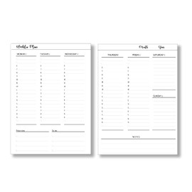 Undated Weekly Planner Inserts Calendar Refills Weekly Calendar Inserts, Undated Weekly Planner for 7, 8, 9, 11 Disc Planners (11 Disc Letter/Big (8.5" x11"))