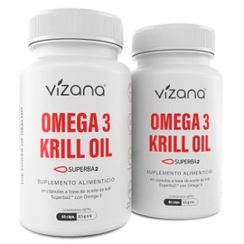 VIZANA NUTRITION  Omega 3 Krill Oil Superba2 con EPA, DHA y Astaxantina en Cápsulas de Gelatina Blanda (120 Caps-500mg por Pack) Origen Aceite de...  