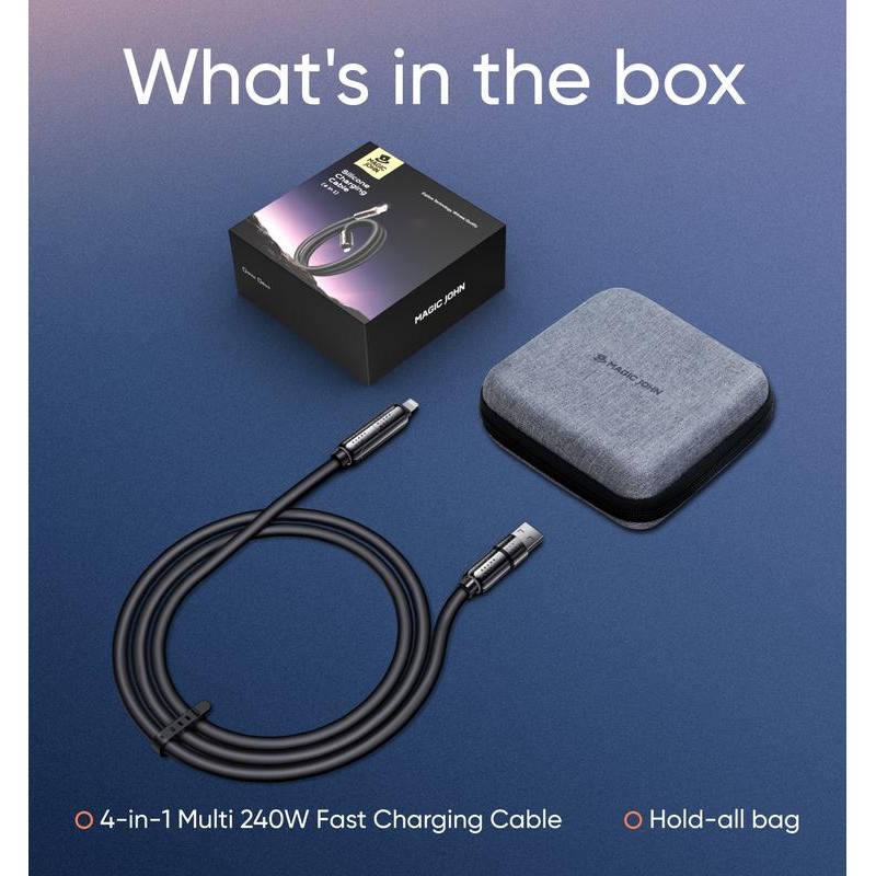 New - MAGIC JOHN 4 in 1 Charging Cable 240W