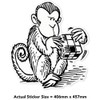 Azeeda 'Monkey & Toy' White Premium Vinyl Decal Sticker –