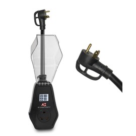 RV Surge Protector with Waterproof Cover 30 Amp LED Display & Voltage Monitoring Auto Shutoff and Reset Circuit Analyzer RV Adapter Plug for Camper Travel Trailers Safe RV Accessories