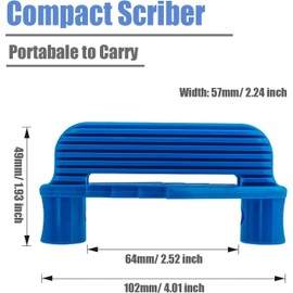 Scribe Tool Woodworking,Center Finder Tool,All-in-One Wood Scribe Tool,Multi-Function Center Finder & Offset Marker with Pencil Holder for Standard Wooden Pencils (Blue)