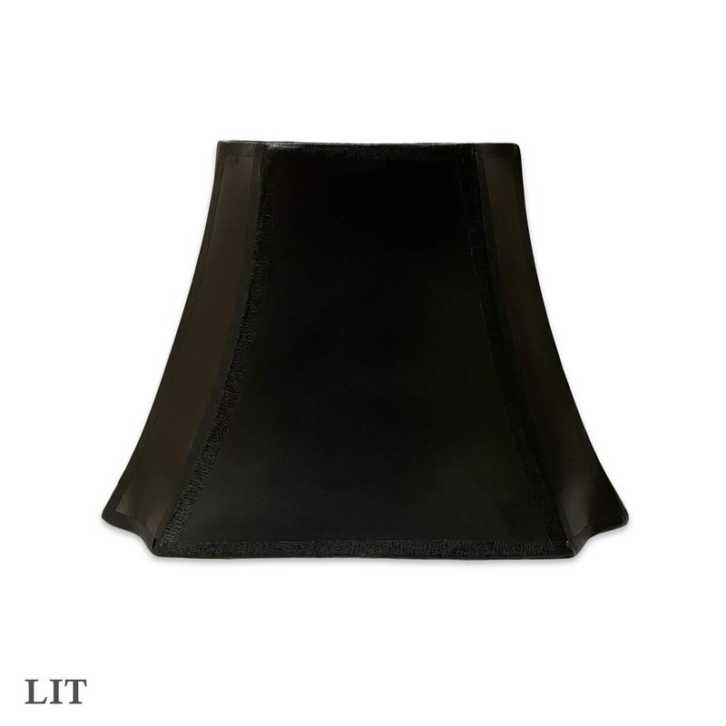 Royal Designs, Inc. Rectangle Cut Corner Hardback Lamp Shade, HB-810-12BLK/GL,