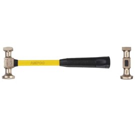 Ampco Safety Tools H-30FG Sheet Metal Hammer, Non-Sparking, Non-Magnetic, Corrosion Resistant, 1 lb, 14" OAL