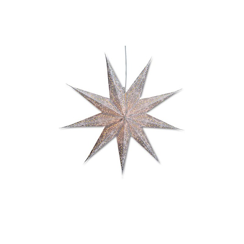 Illuminated 5-Point Star in White - 60 cm Paper Star,