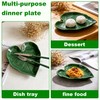 Leaf Ceramic Spoon Rest,Leaf Shaped Decorative Utensil Holder for Gift