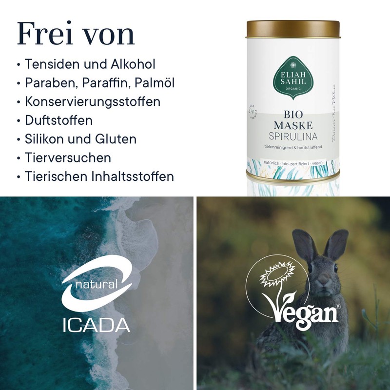 BIO Spirulina Face Mask, Completely Plastic-Free, Deep Cleansing Algae Mask,