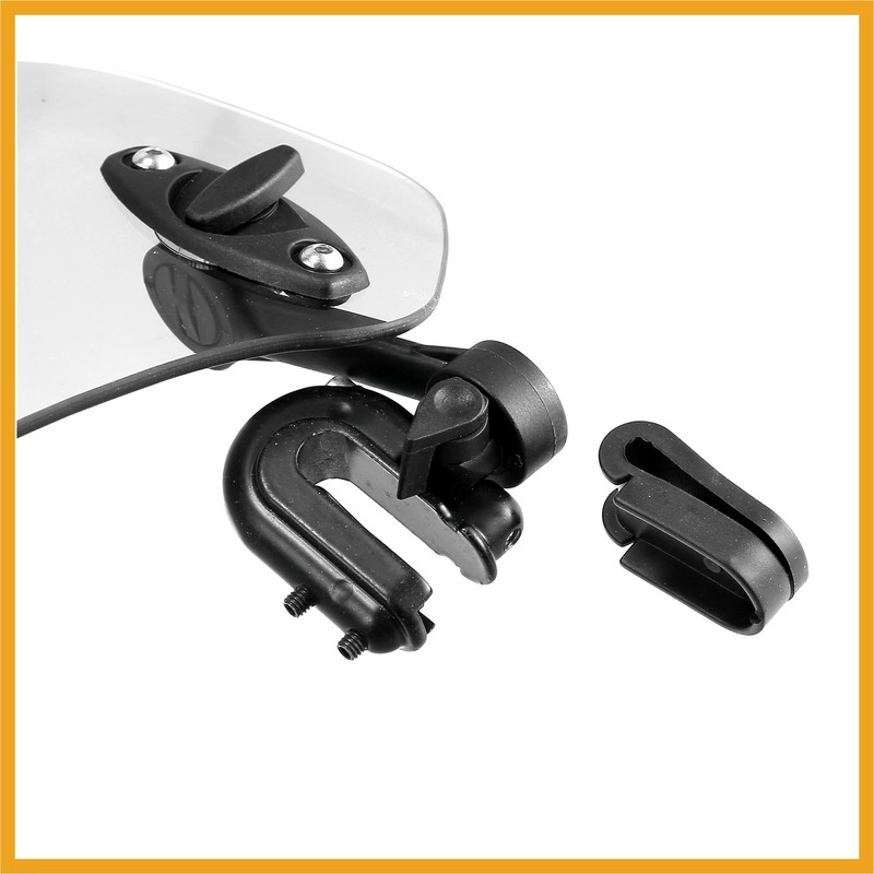 Partuto 28.5cm Motorcycle Windshield Motorcycle Wind Deflector Clear Lens Adjustable