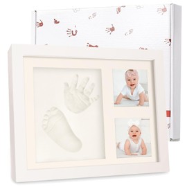 Baby Handprint Footprint Kit, Baby Shower Gifts, Baby Photo Frame Kit for Newborn Baby Girls and Boys, New Parents Gift, Memory Art Picture Frames for Baby Registry Nursery Decor