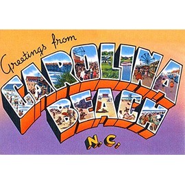 Greetings from Carolina Beach, North Carolina - 1930's - Vintage Postcard Poster
