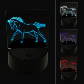Sniggle Sloth Wild Arabian Horse 3D Illusion LED Night Light Sign Nightstand Desk Lamp